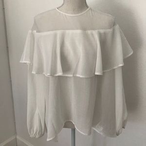 Finder Long-sleeve White Blouse